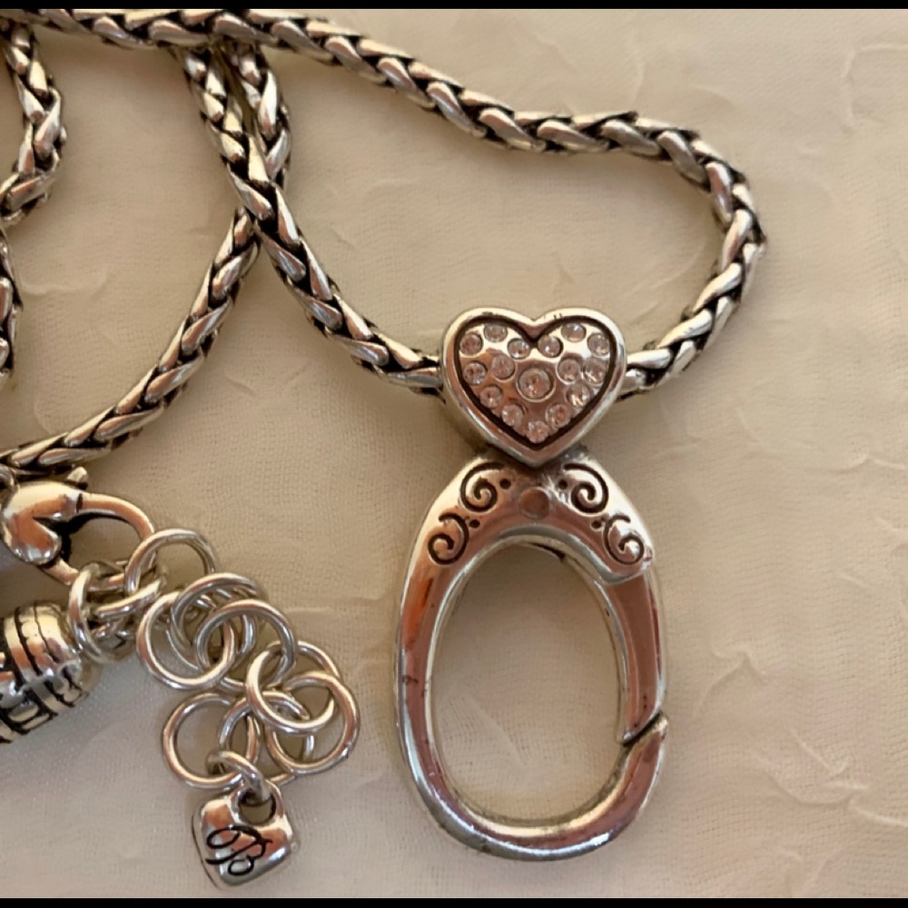 Brighton Charm Clip Long Necklace in Silver.